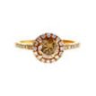 Rose Gold Halo Diamond Engagement Ring Round Fancy Brown 1.12 TCW