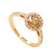 Rose Gold Halo Diamond Engagement Ring Round Fancy Brown 1.12 TCW