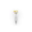 Diamond Halo Engagement Ring Yellow Heart 14K White Gold 1.38 TCW