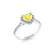 Diamond Halo Engagement Ring Yellow Heart 14K White Gold 1.38 TCW
