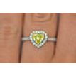 Diamond Halo Engagement Ring Yellow Heart 14K White Gold 1.38 TCW