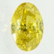 Diamond Solitaire Pendant Necklace Yellow Oval 14K White Gold 1 Carat