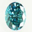 1 Carat Blue Oval Diamond Solitaire Pendant 14K White Gold