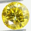 Ladies Diamond Solitaire Pendant Round Yellow Color Treated 14K White Gold SI1 1.08 Carat