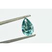 Diamond Solitaire Pendant Natural Pear Shape Blue Treated 14K White Gold VS2 1CT