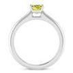 Yellow Emerald Diamond Solitaire Ring 14K White Gold 1 Carat