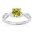 Diamond Infinity Ring Round Yellow 14K White Gold 1.02 Carat