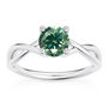 Diamond Engagement Ring Round Green VS2 14K White Gold 1 Carat