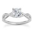 0.92 Carat Round Shape Diamond Solitaire Twist Ring E VS2 Treated 14K White Gold