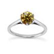 1 Carat Bridal Diamond Ring Round Champagne 14K White Gold VS2