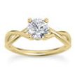 Yellow Gold Engagement Ring Round Shape Diamond Natural E VS2 Treated 0.92 Carat