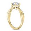 Yellow Gold Engagement Ring Round Shape Diamond Natural E VS2 Treated 0.92 Carat