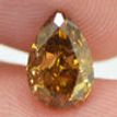 Pear Diamond Solitaire Ring Fancy Brown Color Treated 14K Yellow Gold VS2 1 Carat