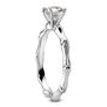Round Diamond Bamboo Engagement Ring D SI1 14K White Gold 0.95 Carat