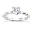 Round Diamond Bamboo Engagement Ring D SI1 14K White Gold 0.95 Carat