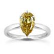 Pear Shape Diamond Engagement Ring Brown Color 14K White Gold 1 CT GIA