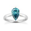 Diamond Wedding Ring Fancy Blue Pear Shape 14K White Gold SI2 0.98 Carat