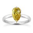 Pear Diamond Engagement Ring Brown Treated 14K White Gold SI1 1 CT Size 5.5US