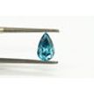 Pear Shape Diamond Wedding Ring Blue Treated 14K Yellow Gold IGI Cert 0.98 Carat