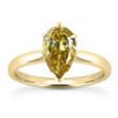 Diamond Solitaire Ring Pear Shape Fancy Brown 14K Yellow Gold 1 Carat GIA