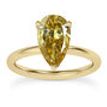 Pear Diamond Solitaire Ring Fancy Brown 14K Yellow Gold 1.01 Carat GIA