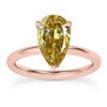 Natural Diamond Solitaire Ring Pear Cut Brown Color 14K Rose Gold 1.01 Carat GIA