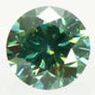 1 Carat Green Diamond Solitaire Ring Round 14K White Gold