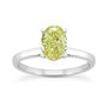 Yellow Oval Diamond Solitaire Ring 14K White Gold SI1 1.01 Carat
