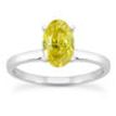 Bridal Diamond Solitaire Ring Yellow Oval Shape Treated 14K White Gold VVS2 1 CT