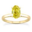 Yellow Diamond Engagement Ring Oval Cut Treated Solid 14K Gold VVS2 1.00 Carat
