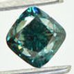 Blue Cushion Diamond Solitaire Ring 14K White Gold SI1 1.02 Carat
