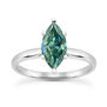 Green Marquise Diamond Engagement Ring 14K White Gold VS2 1 Carat