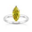Yellow Marquise Diamond Solitaire Ring 14K White Gold VS1 1 Carat