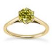Round Diamond Engagement Ring Solid 14K Gold Fancy Yellow VS 1.02 Carat