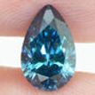 Pear Cut Diamond Solitaire Ring Fancy Blue Treated 14K White Gold VS2 1.02 Carat