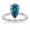 Pear Cut Diamond Solitaire Ring Fancy Blue Treated 14K White Gold VS2 1.02 Carat