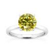 Yellow Diamond Engagement Ring Round 14K White Gold 1 CT