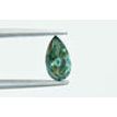 Blue Pear Shape Diamond Solitaire Ring 14K White Gold SI1 1 Carat