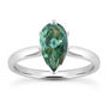 Blue Pear Shape Diamond Solitaire Ring 14K White Gold SI1 1 Carat