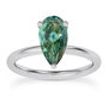 Diamond Solitaire Ring Pear Shape Blue 14K White Gold SI1 1 Carat 