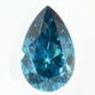 Diamond Solitaire Ladies Ring Pear Shape Blue Treated 14K Yellow Gold VS2 1 Carat
