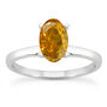 Orange Diamond Engagement Ring Oval Shape Treated 14K White Gold VS2 1 Carat