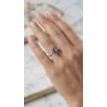 Blue Marquise Cut Diamond Engagement Ring 14K White Gold 0.83 TCW