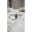 Blue Marquise Cut Diamond Engagement Ring 14K White Gold 0.83 TCW