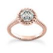 0.90 Carat Diamond Solitaire Ring Wedding Round D VS2 14K Rose Gold