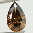 3.5ct Diamond Solitaire Pendant Brown Pear Shape 14K White Gold