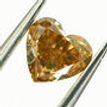 Brown Heart Shape Solitaire Diamond Pendant 14K Yellow Gold VS1 1.13 Carat