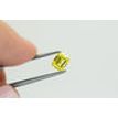 Yellow Emerald Diamond Solitaire Ring 14K White Gold 1 Carat