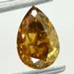 Brown Pear Shape Diamond Solitaire Ring 14K Yellow Gold VS2 1.08 Carat 
