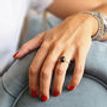 Black Diamond Alternative Engagement Ring With Accents 14K Yellow Gold Cushion Cut 3.68 TCW 